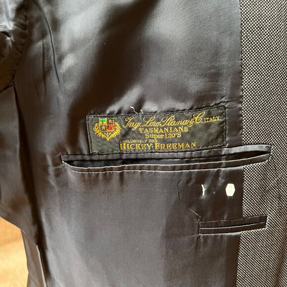 Hickey Freeman Boardroom Gray 100% Wool Two Button Suit Jacket Blazer Size 40R - Picture 8 of 14